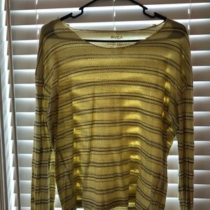 RVCA yellow and brown long sleeve